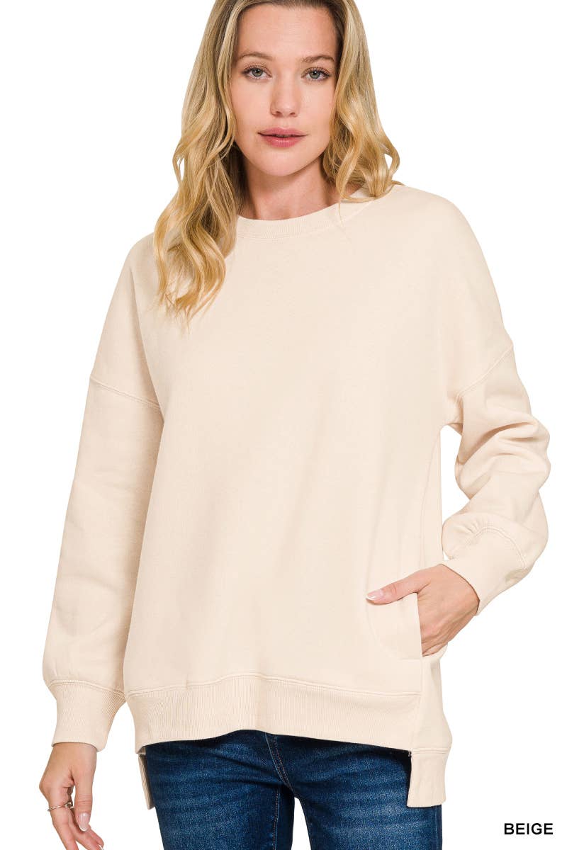 42POPS - Wholesale Sweatshirt - Women's - ',,, Fleece Hi Low Hem Pullover With Pockets35