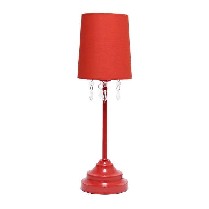 Simple Designs 17.25" Crystal Accent Table Lamp Red for wholesale by Continents Brands