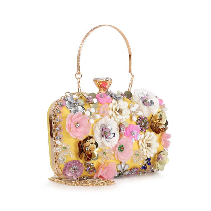 Handbag Express - Wholesale Clutch Bag - Women's - Raised Flower Beaded Evening Bag