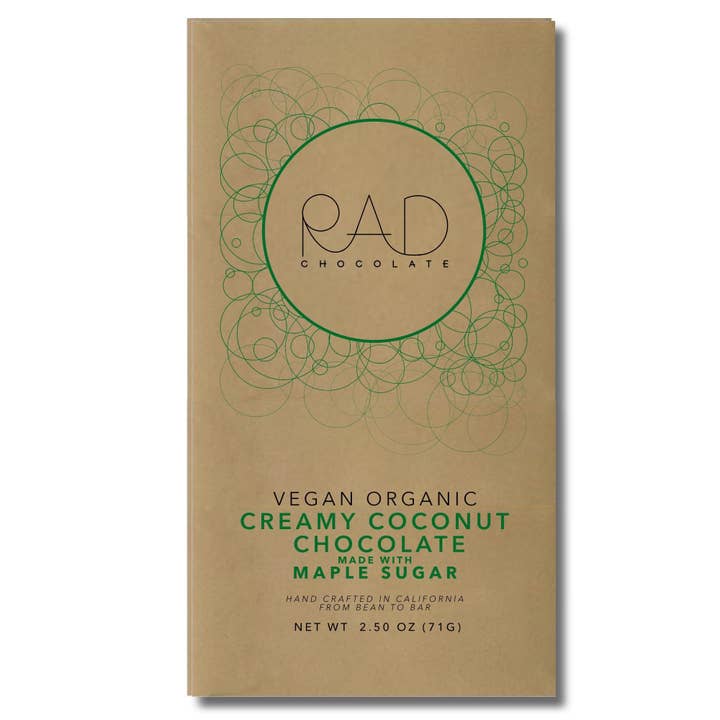 Rad Chocolate - Wholesale Chocolate Bar - Rad Creamy Coconut Chocolate Bar with Maple Sugar