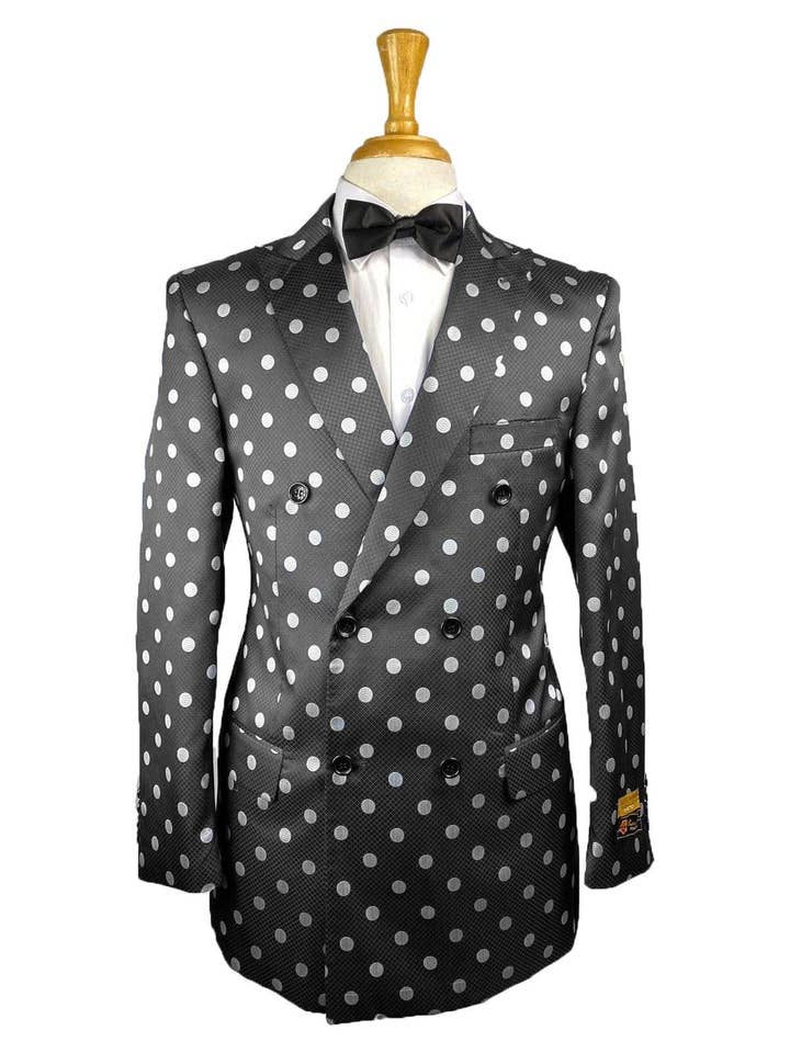 DB-Blazer Black-White-Dots - Mens Wholesale Suit for wholesale by Alberto Nardoni