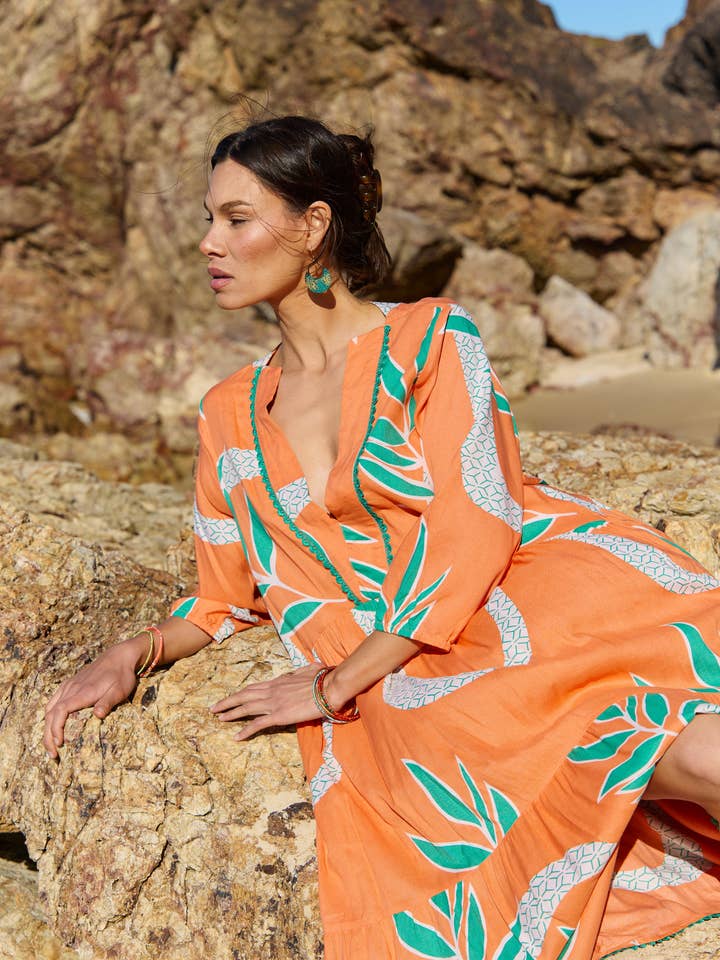 Orange Penny Maxi Tulum for wholesale on Faire4