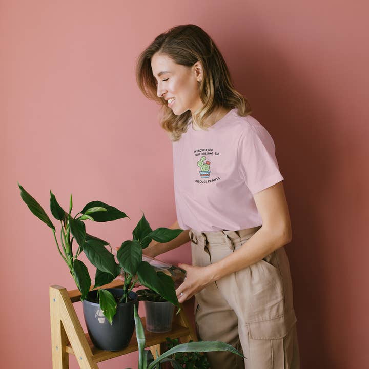 Introverted But Willing to Discuss Plants - Organic Cotton Tee and other Purchase wholesale introverted but willing to discuss plants. Free returns & net 60 terms on Faire trending on Faire.