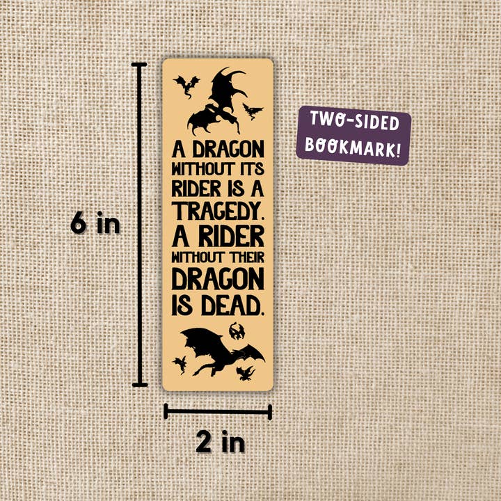 Wildly Enough – wholesale Bookmark – Dragon Without Their Rider Quote Bookmark | Fourth Wing