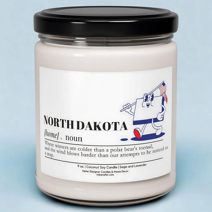 North Dakota | Dictionary Definition | State Scented Candle for wholesale by Nefer Designer Candles & Home Decor
