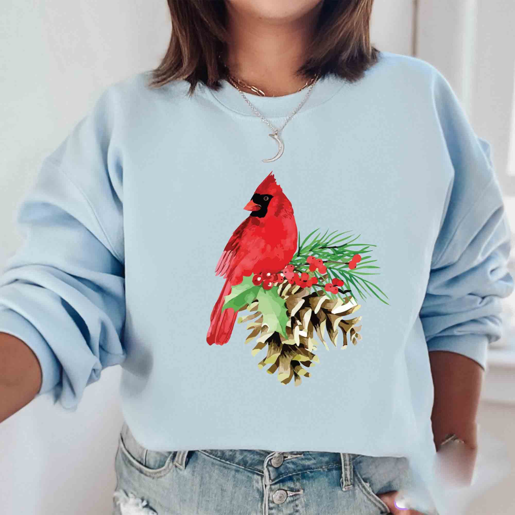 NVC Ecommerce LLC - Wholesale T-Shirt (Graphic) - Women's - Red Cardinal Bird Shirt, Funny Cardinal Bird Sweatshirt