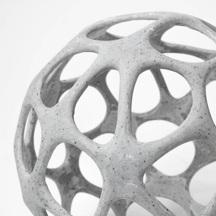 HomeRoots - Wholesale Sculpture - Light Gray Metal Hollow Orb Sculpture