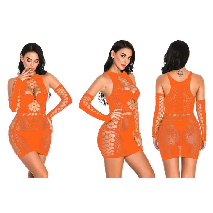 Sweetkama - Wholesale Lingerie Set - Women's - Butterfly Fishnet See Through Set4