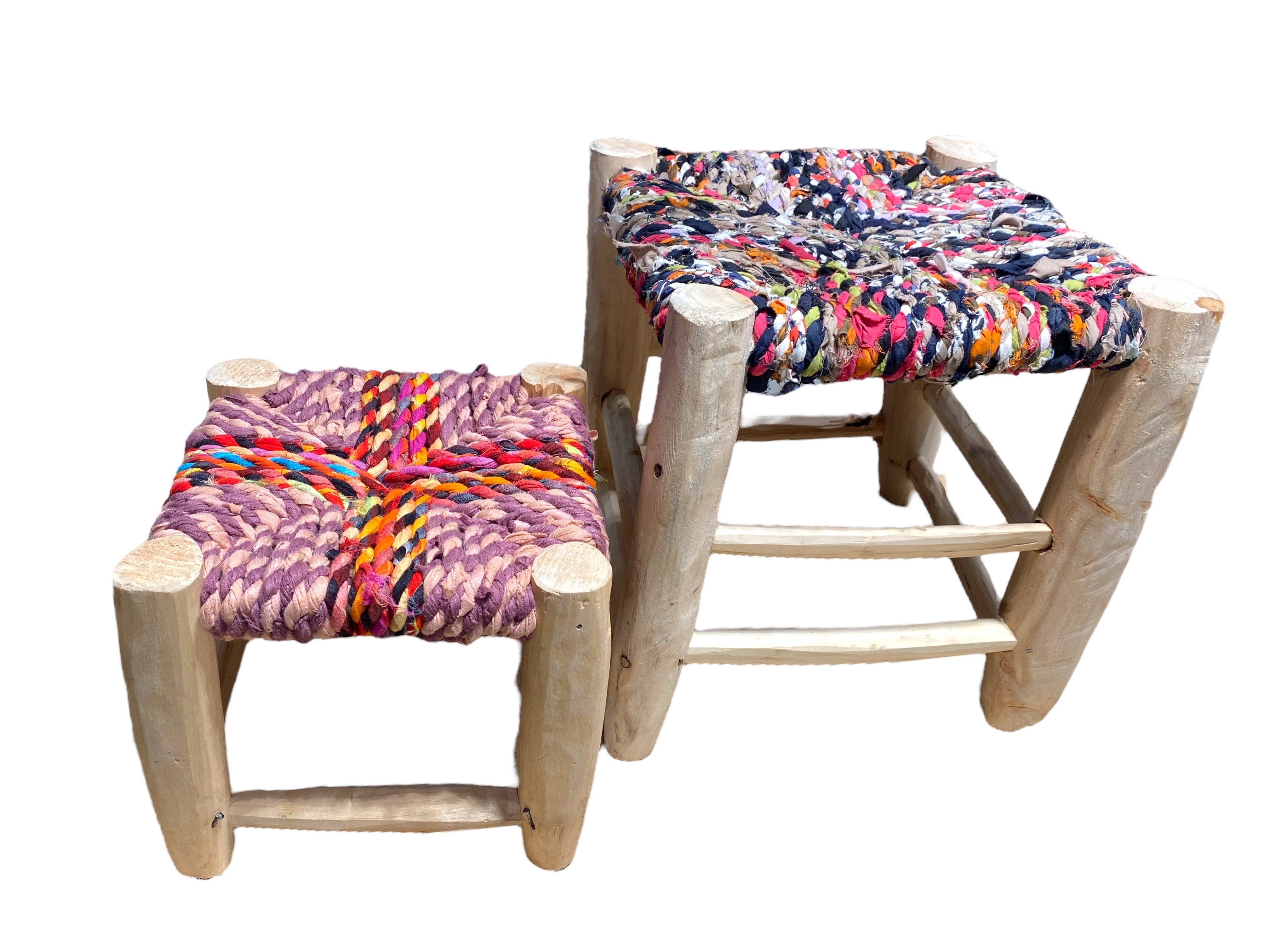 SOUK in the CITY - Wholesale Stool - Boucherouite Stools (set of 2)10