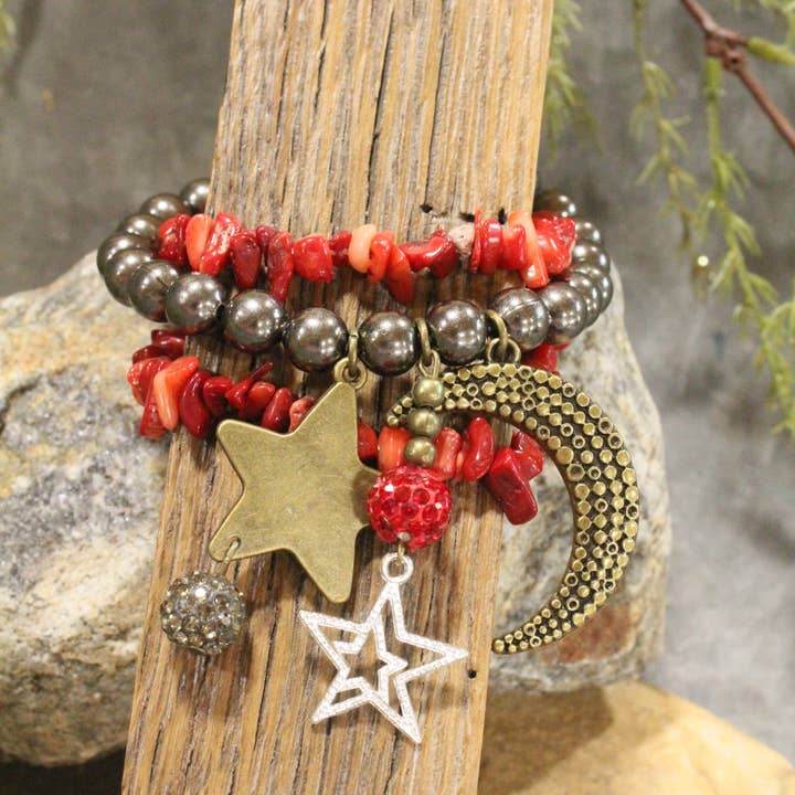 Night Sky Magic Charm'd Bracelet Set for wholesale by The Primitive Peddler, Inc.
