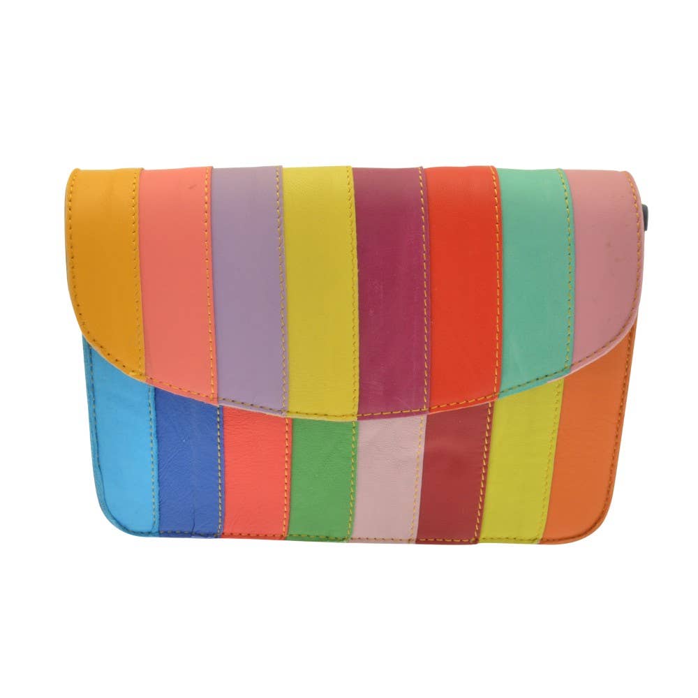 Miss Milly Limited - Vendita all'ingrosso Tracolla - Donna - Borsa a Mano in Pelle Riciclata a Righe Aditi0