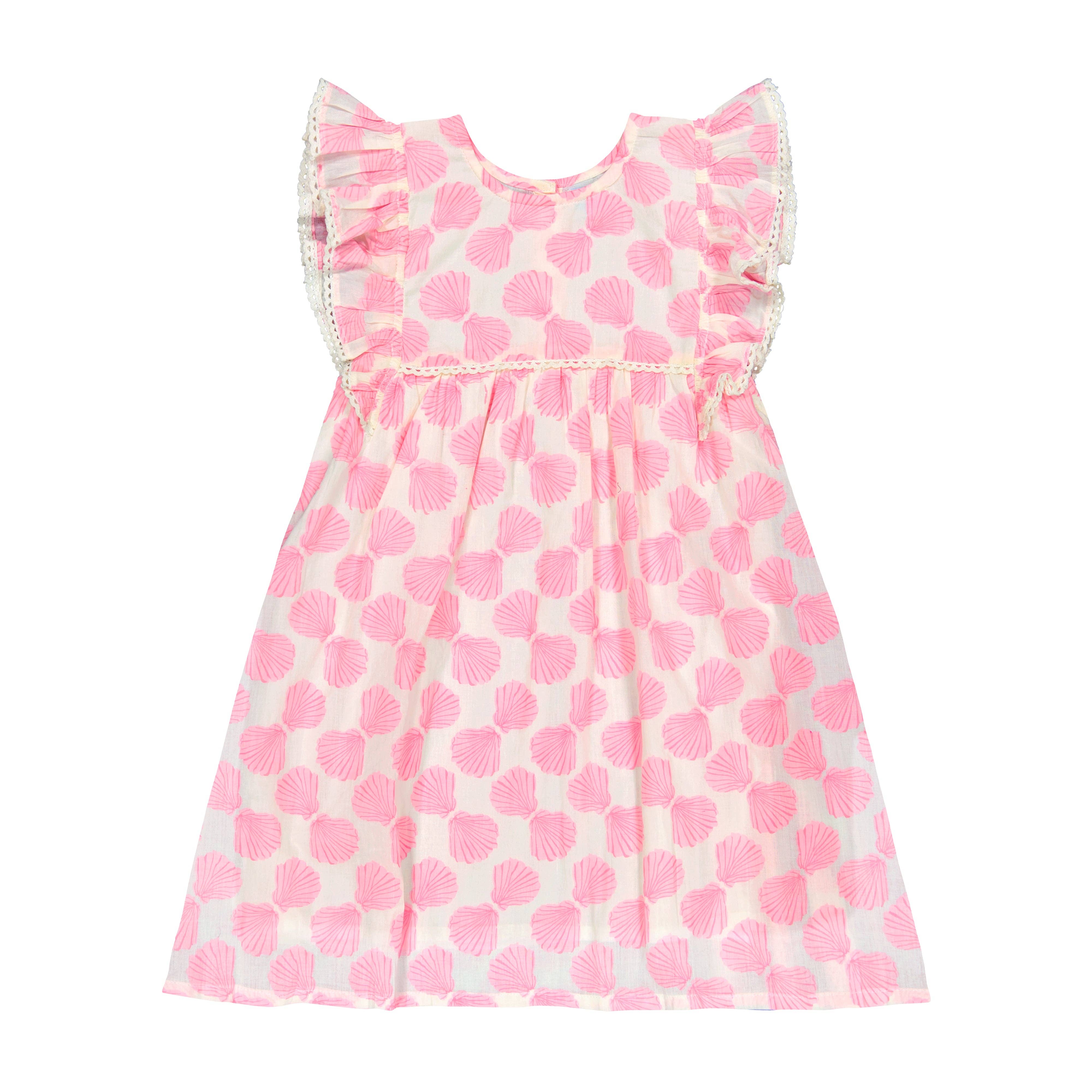 Mer St. Barth – Vestido - Crianças por atacado – Vestido de Menina Seraphina Shell Beach Rosa0