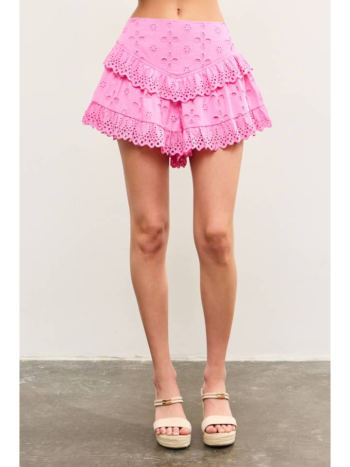 Mustard Seed - Wholesale Shorts - Women's - RUFFLE EYELET SHORT