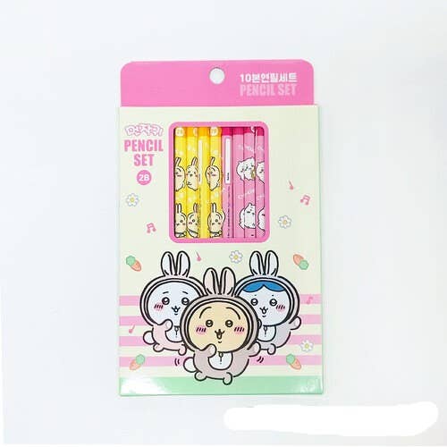 K-Wonderland - Wholesale Pencil - Chiikawa Character Pencil Set – 5 pcs / 10 pcs6