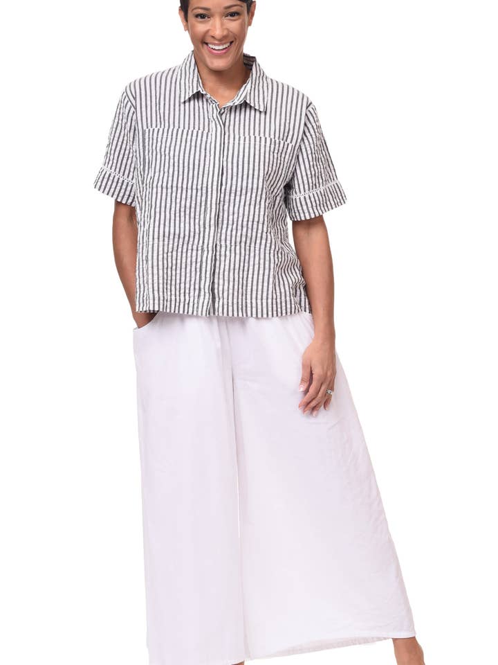 CV115 Palazzo Pantalón en Blanco* para venta al por mayor de Tulip Clothing