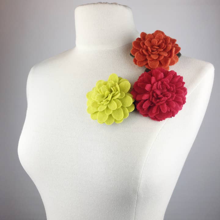 Recycled Cashmere Flower Brooch - Natural Selection for wholesale by TheJuneBride