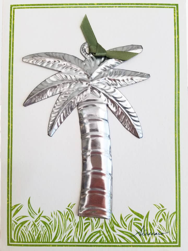 Décoration souvenir en forme de palmier sur carte de vœux pour la vente par Alessaro Designs