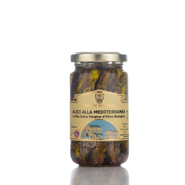 Mediterranea Foods - Wholesale Tinned Fish - Mediterranean Fos Anchovies In Organic Evo Oil 200G