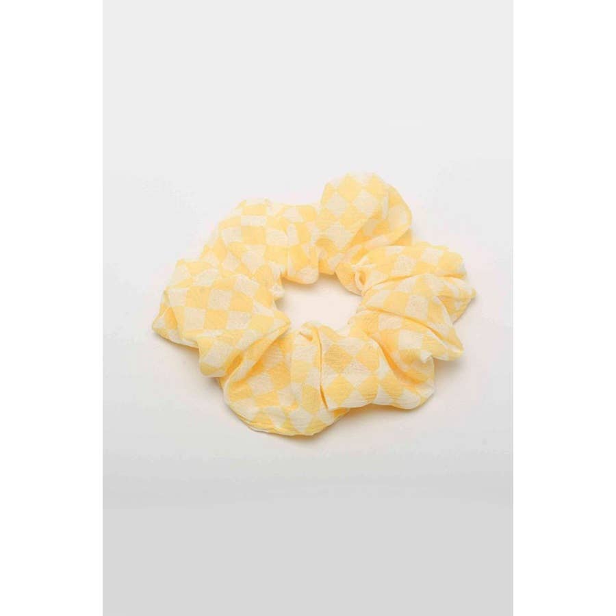 MIX COLOR Checkered Sheer Scrunchies  for wholesale on Faire1