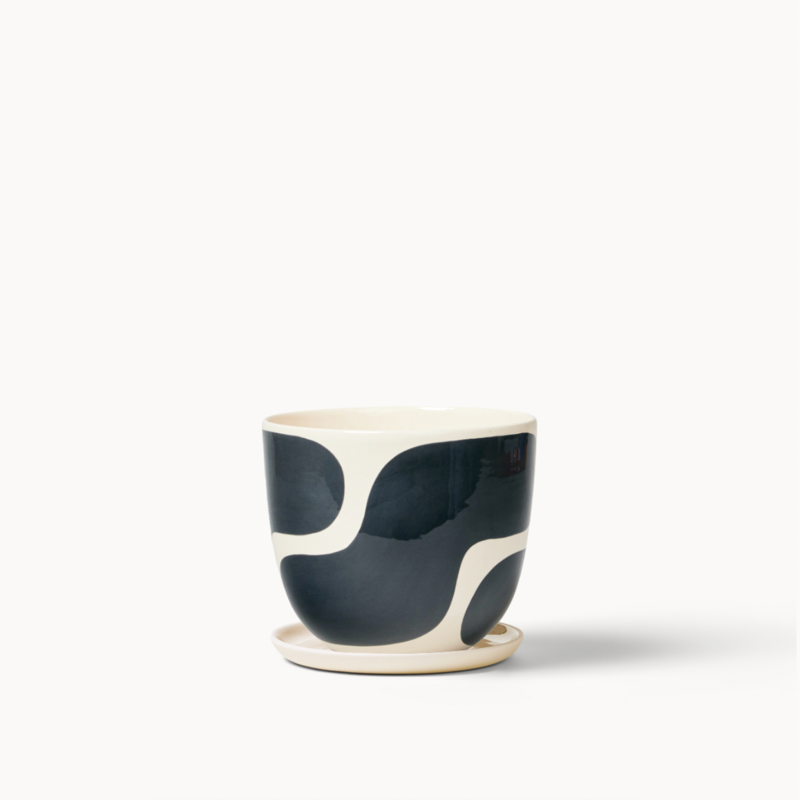 Franca - Wholesale Plant Pot - Black Color Block Planters (gloss)10