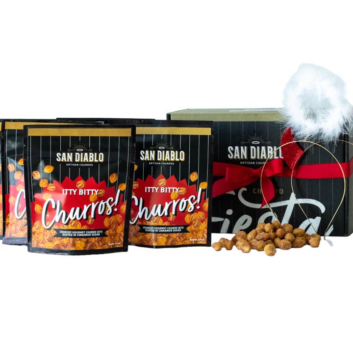 Itty Bitty Churros — Tasting Collection Gift Box — 6 Snack Packs for wholesale by San Diablo Artisan Churros