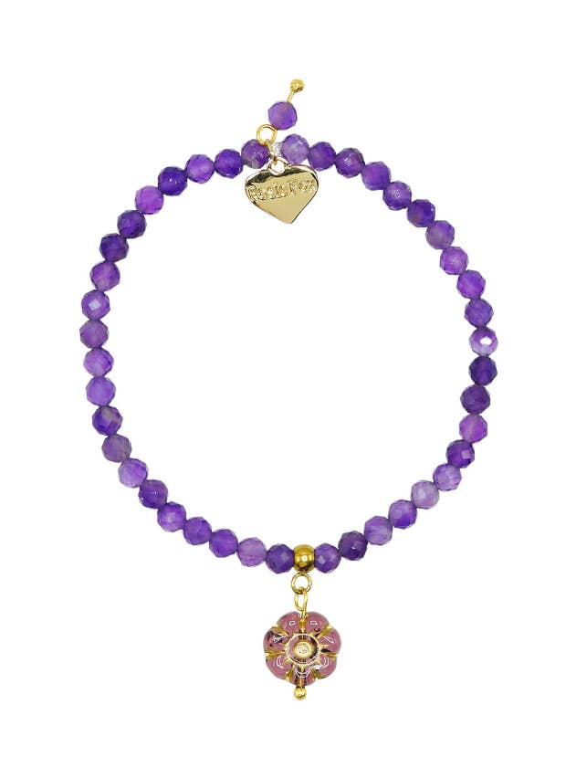 Amethyst Gemstone Belle Guldarmbånd for engroshandel hos Rosie Fox