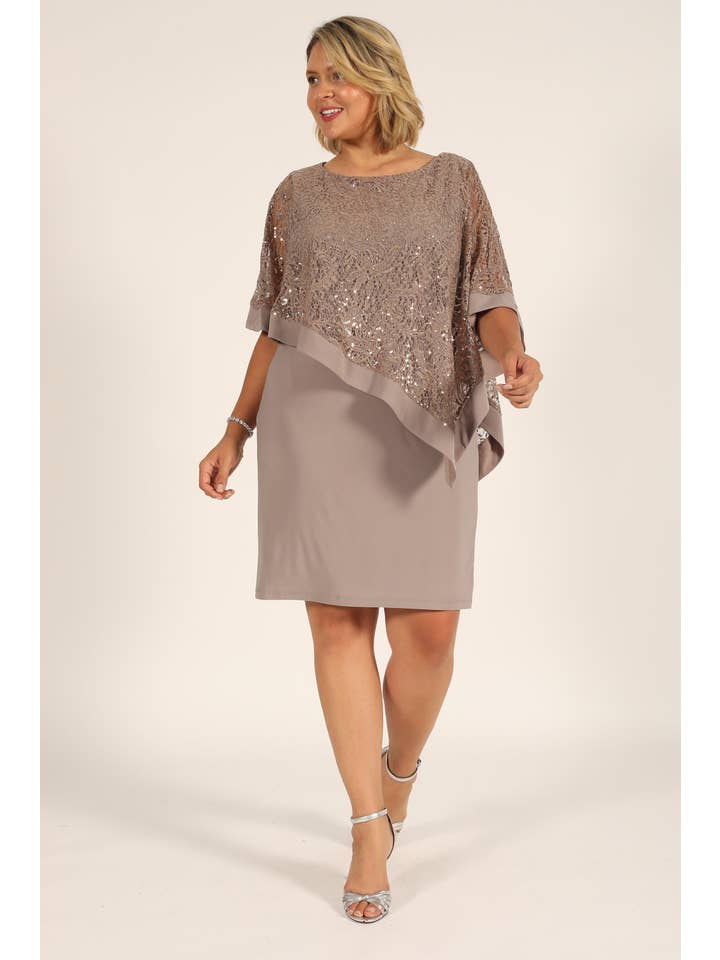 Kos Couture - Wholesale Dress - Women's - R&M Richards 8749W Short Plus Size Mother Of The Bride Dress
