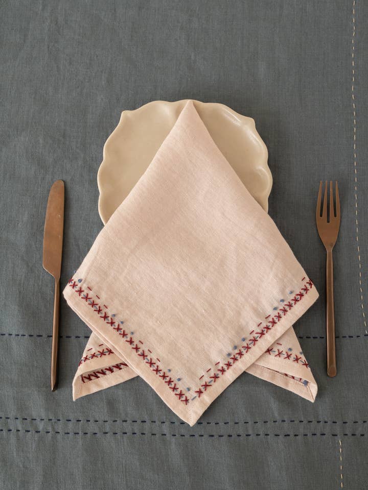Linen Boho Napkin Set for wholesale by Live Linen