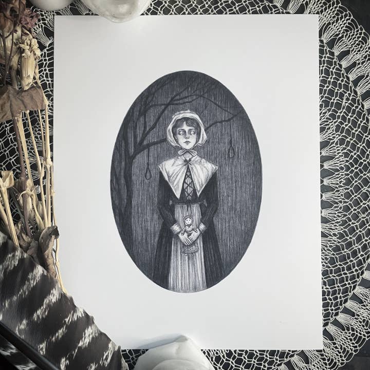 The Poppet - Fine Art Print - Salem Witch voor wholesale door Caitlin McCarthy Art