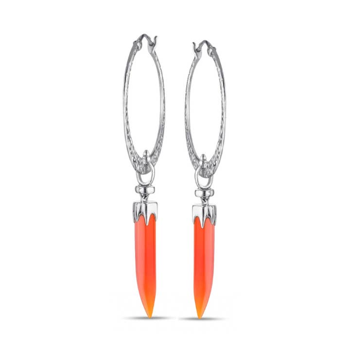 Saber Hoops / Red Onyx / Silver for wholesale by KYOTI