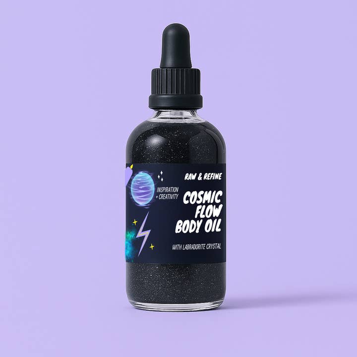 Cosmic Flow Lichaamsolie – Inspiratie & Creativiteit - Labradoriet Kristal Geïnfuseerd voor wholesale door Raw & Refine