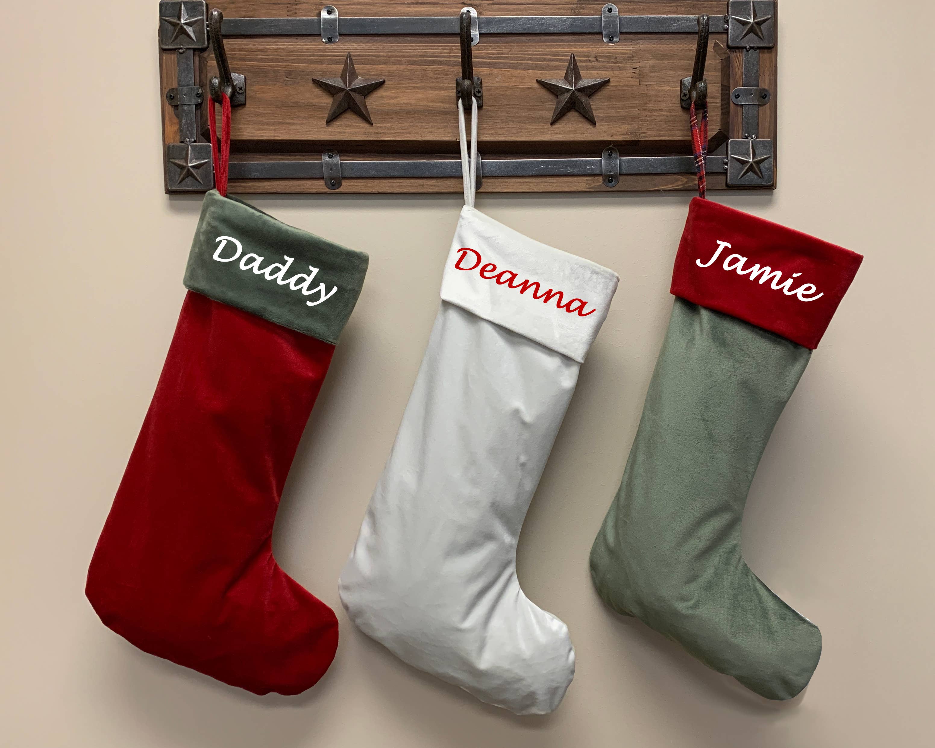 DallasTextile - Vente Collants festifs - Bas de Noël en velours personnalisable avec manchette en velours1