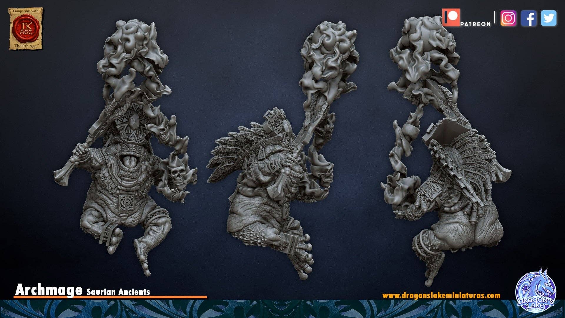 Forg3d - Wholesale Decorative Figurine - Archimage Slann Compatible Warhammer2