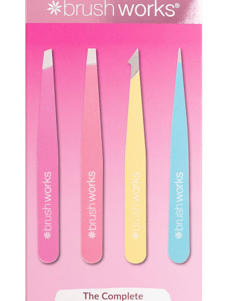 Brushworks 4-delt kombinationspincetsæt - Neon for engroshandel hos Soinvogue