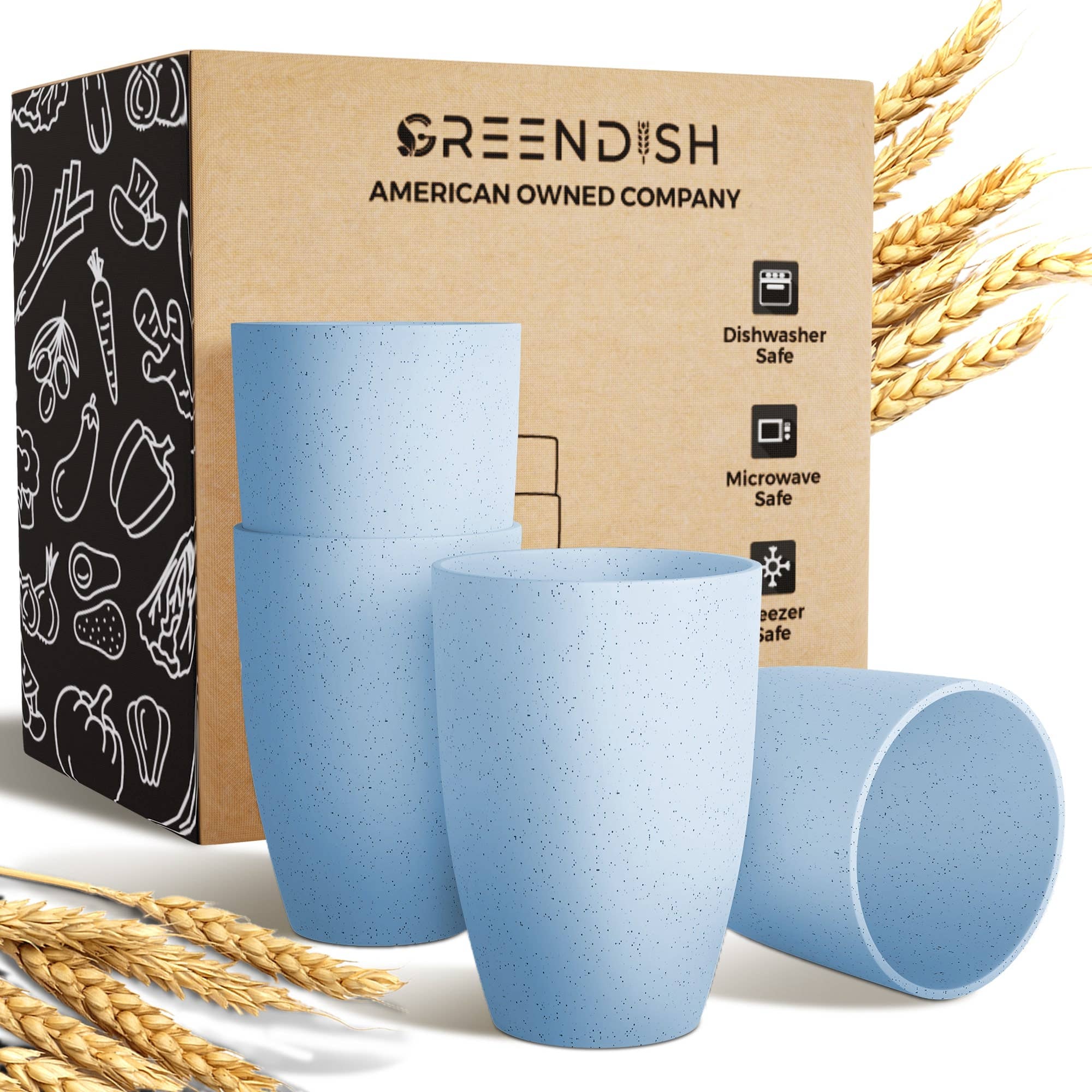 Greendish - Vente Verre/tasse - Ensembles de gobelets à boire en paille de blé écologique légers35