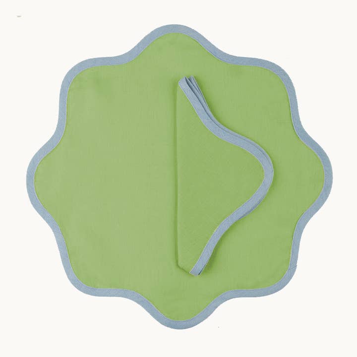 Duggan Society - Wholesale Placemat - daisy green linen placemat (set of 4)