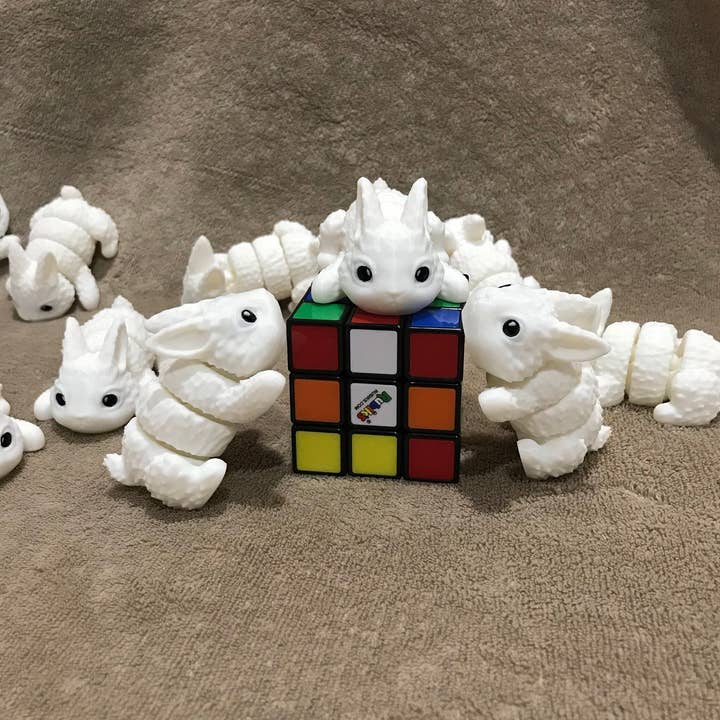 Baby Bunny / Articulated Baby Bunny / 3D Printed/ Moveable for wholesale by Charles Prints