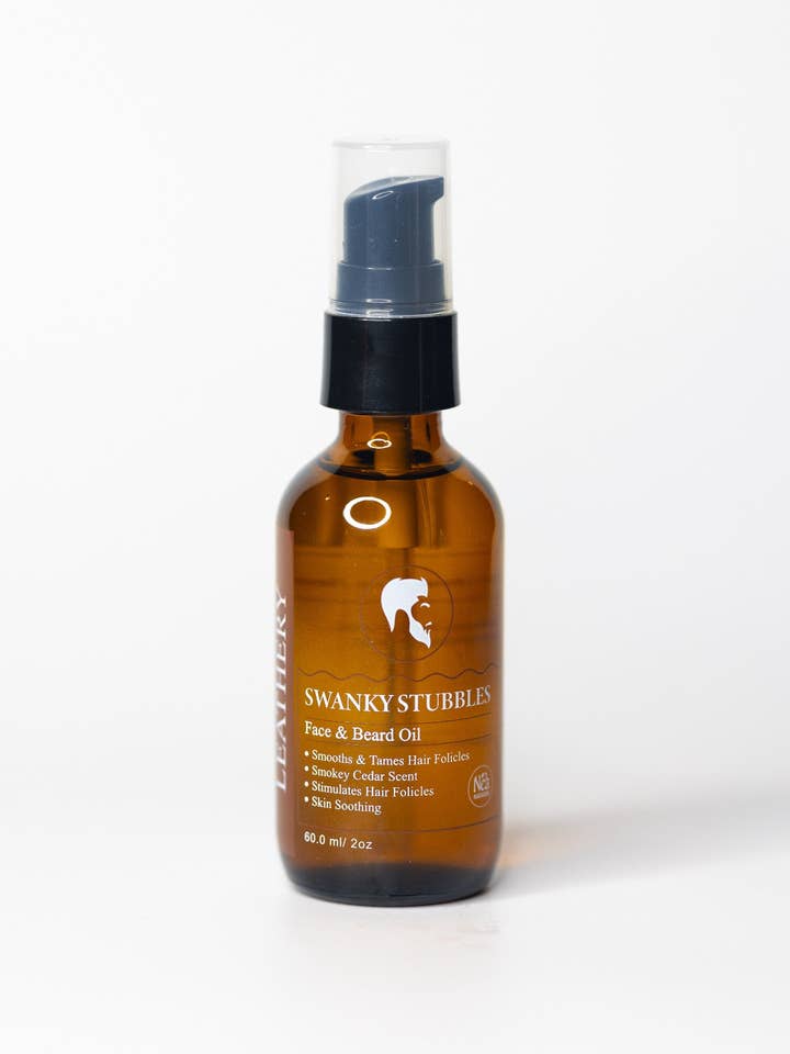 Swanky Stubble Aceite para Cara y Barba | Cuero para venta al por mayor de Nea Naturals