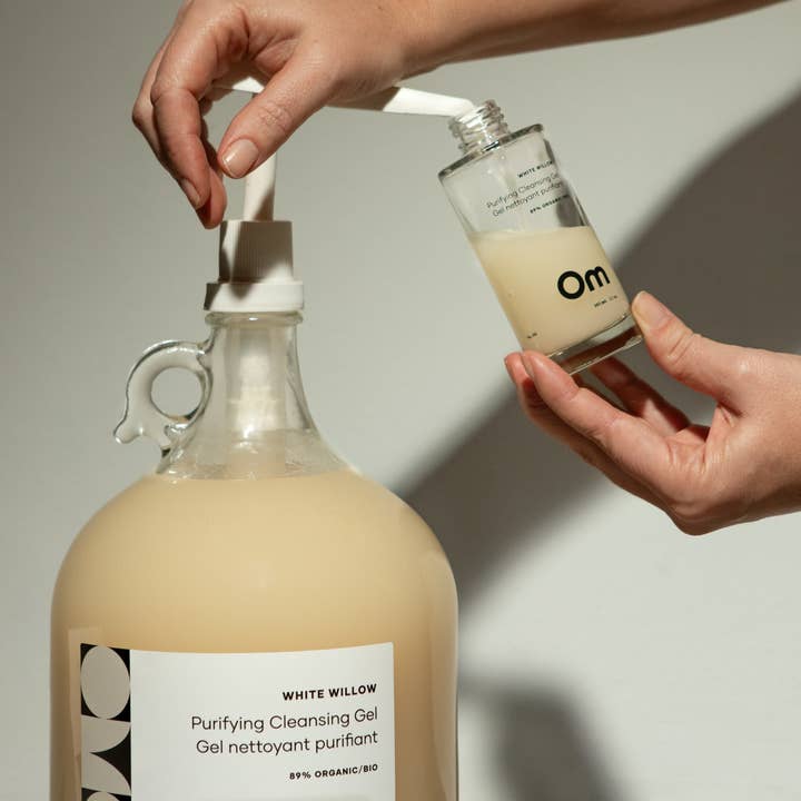 Om Organics Skincare - Wholesale Facial Cleanser - Bulk 1 Gallon White Willow Purifying Cleansing Gel2