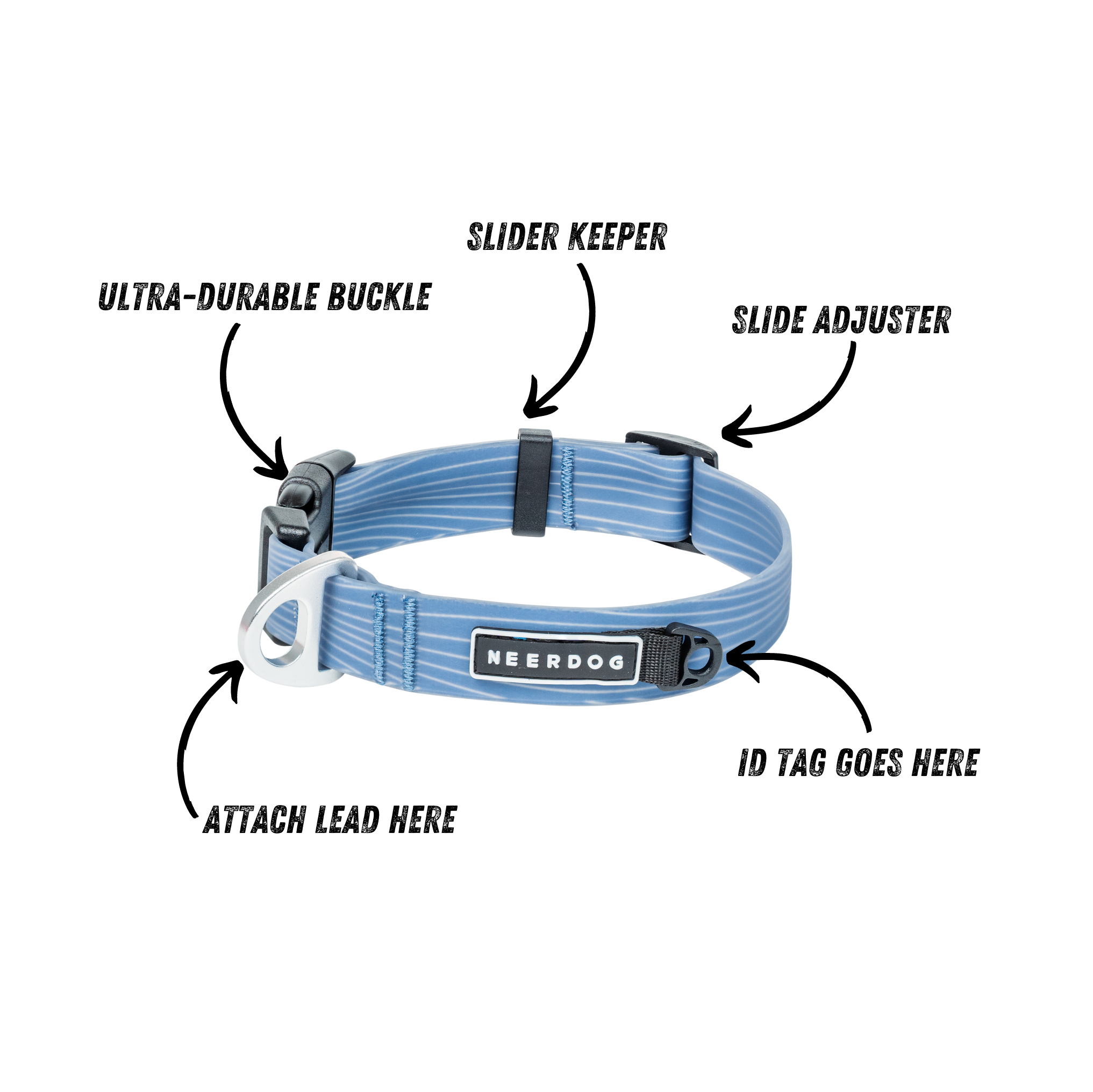 PVC Dog Collar | Waterproof Stink-Proofed Dog Collar - Blue for wholesale on Faire6