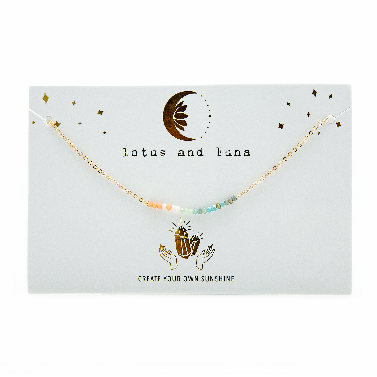 Lotus and Luna – Colar pingente/pendente por atacado – Colar da Deusa “Crie sua própria luz do sol”5