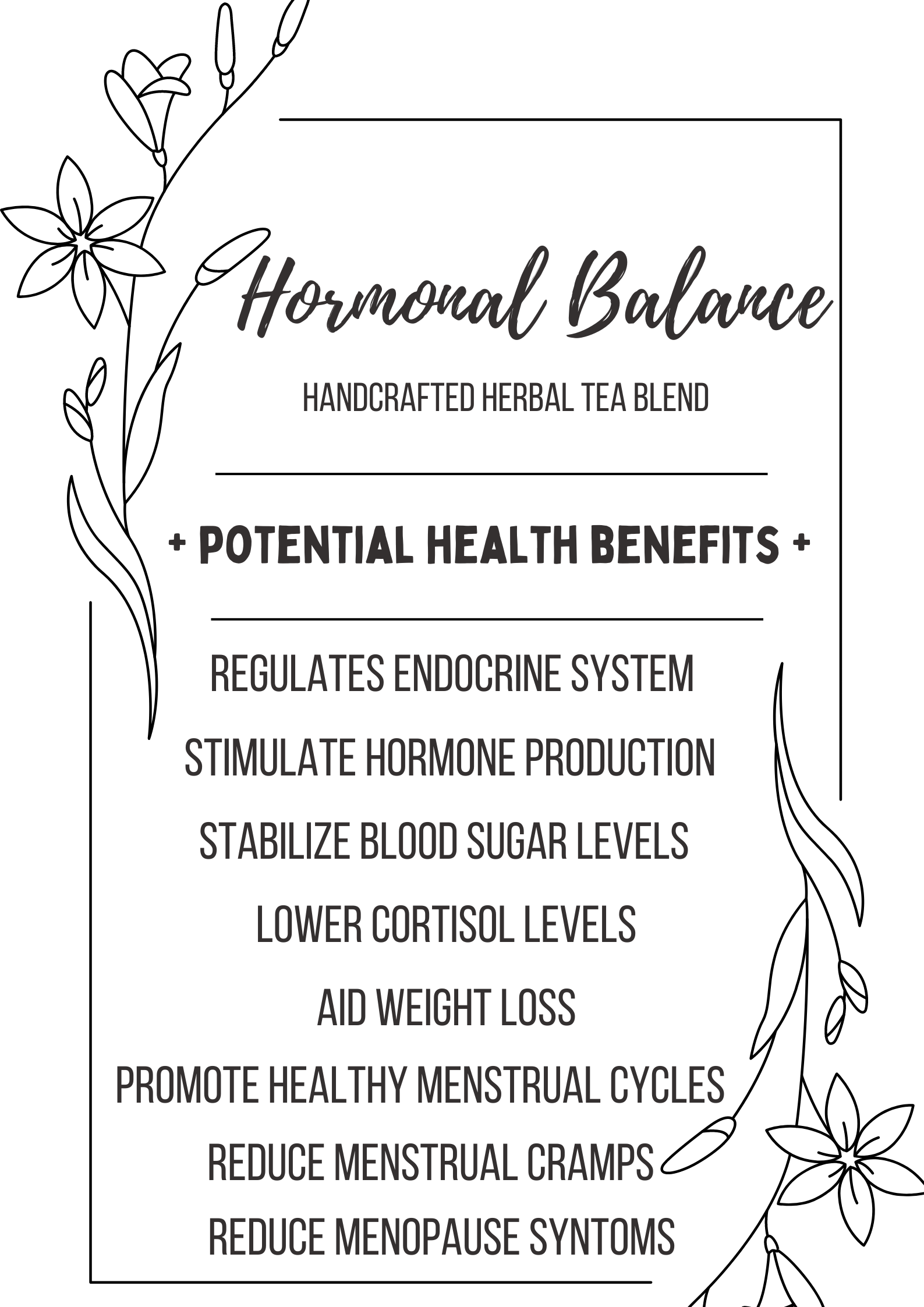 Loveyenergy & Blessings - Wholesale Loose Tea - Hormonal Balance Handcrafted Herbal Tea Blend3