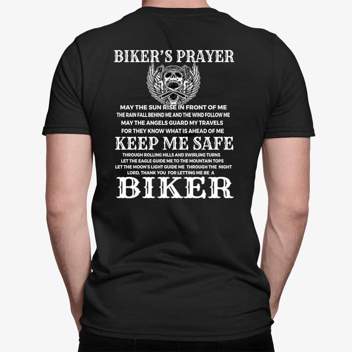 Black Biker's Prayers - Men's Tee for wholesale on Faire