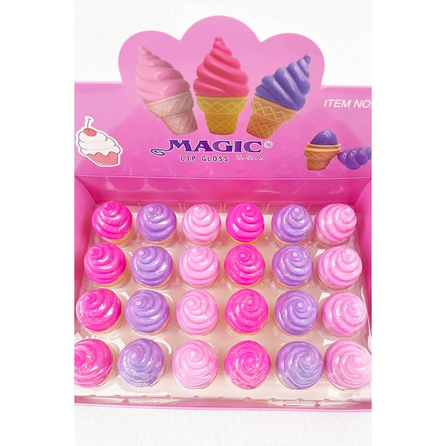 MIX COLOR Small Ice Cream Cone Lip Balm for wholesale on Faire7