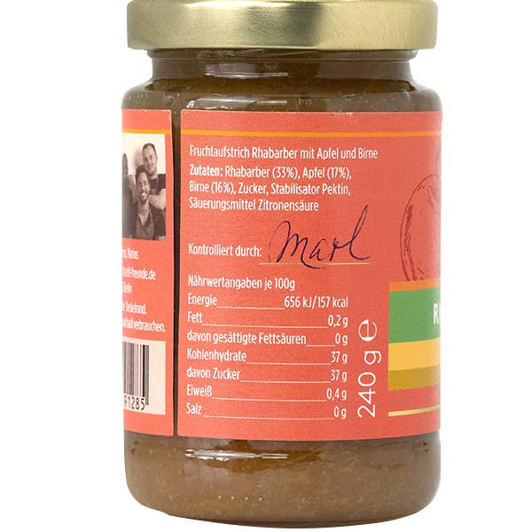 Frucht und Freunde - Wholesale Jam/Jelly - Rhubarb apple pear fruit spread1