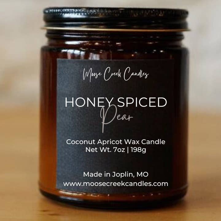 Vela en Tarro Ámbar | Pera Especiada con Miel para venta al por mayor de Moose Creek Candles
