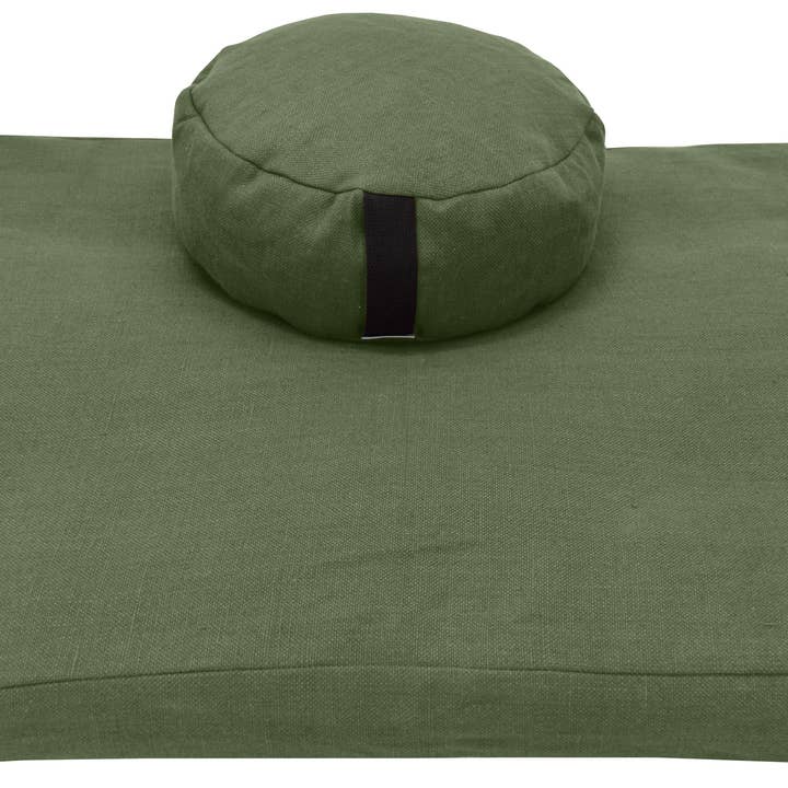 Bean Products - Wholesale Meditation Supplies - Zafu and Zabuton Meditation Cushion Set - Hemp fabric, Organic Buckwheat Hulls4