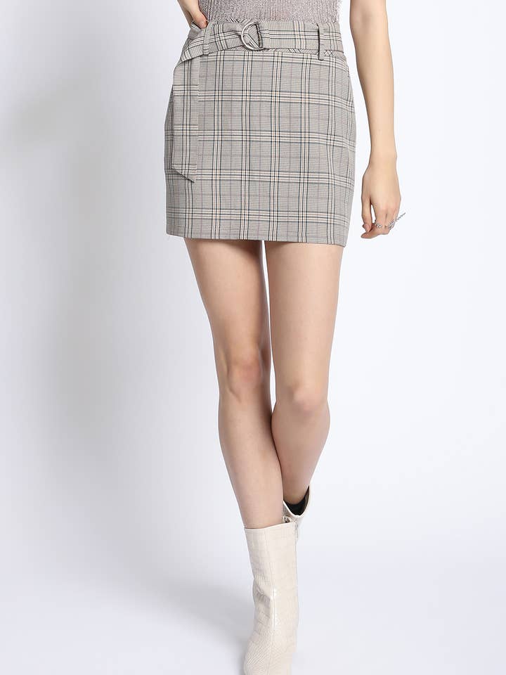 BÆLTE PLAID MINI NEDERDEL - GSS675 for engroshandel hos Sans Souci