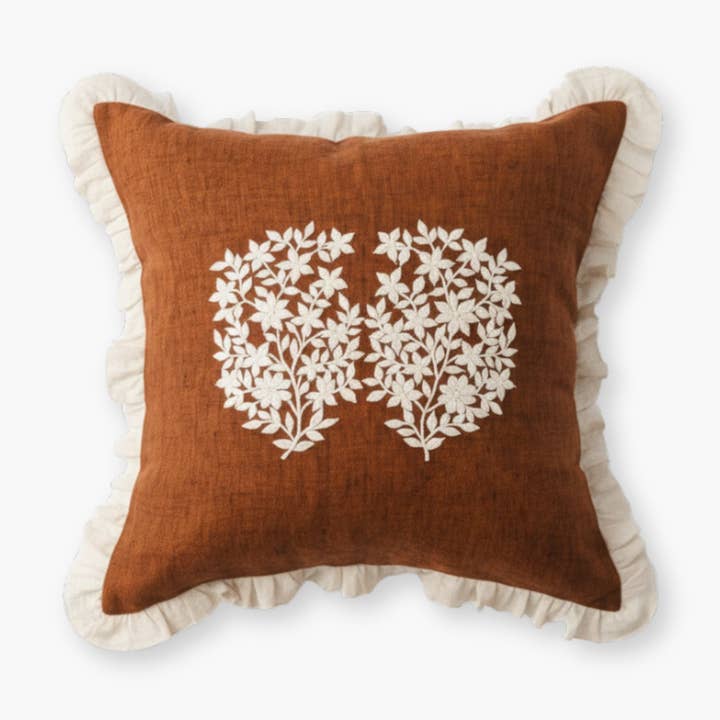 Funda de Cojín Desert Jasmine - Marrón Canela para venta al por mayor de Banyan & Birch | Artisanal Home Linens