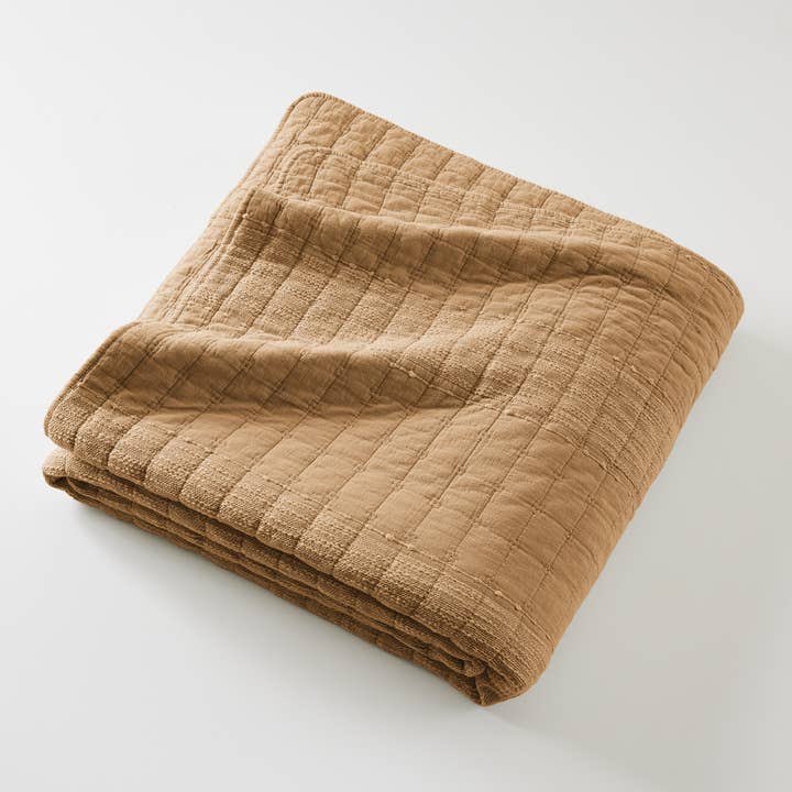 COBERTURA DE CAMA 240 x 260 cm ZELIE Camel por atacado de L'effet Papillon